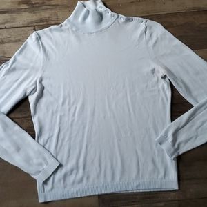 J. CREW Button Down Mock Neck Knit Long Sleeve Top